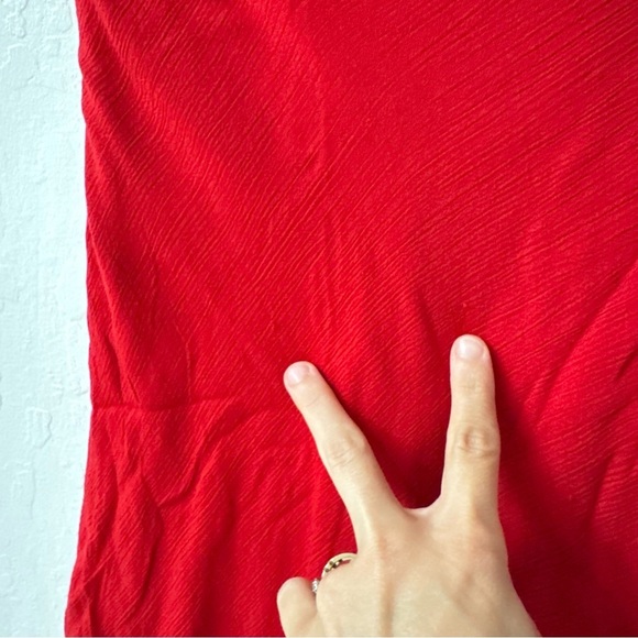 Vintage Newport News Easy Style Whimsy Red Midi Tube Strapless Dress 6 - Picture 3 of 8